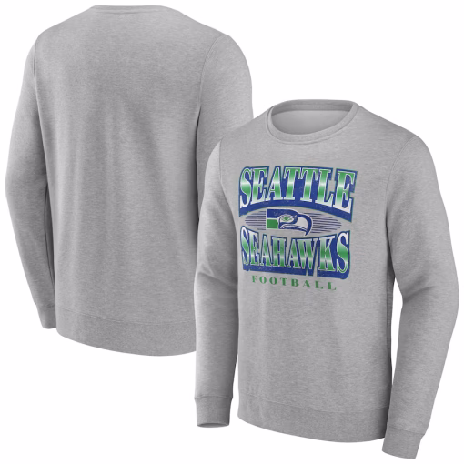 Seattle Seahawks Fanatics Chance Throwback Fleece Pullover Sweatshirt – Heather Gray