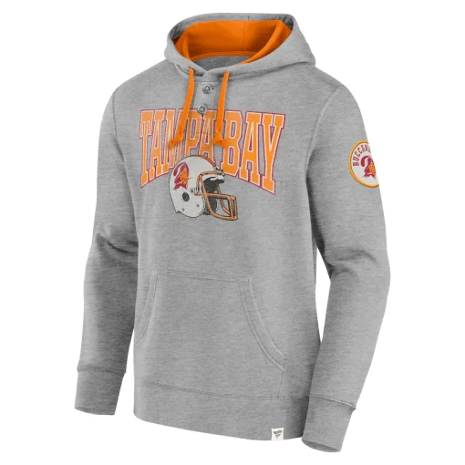 Tampa Bay Buccaneers Fanatics Label Maker Pullover Hoodie – Heather Gray - Image 2