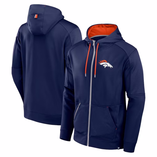 Denver Broncos Fanatics Defender Full-Zip Hoodie – Navy