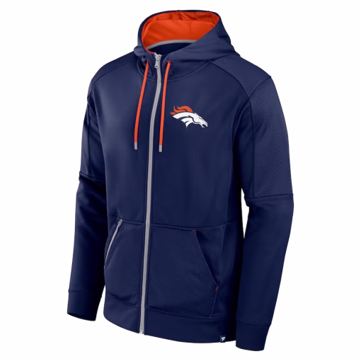 Denver Broncos Fanatics Defender Full-Zip Hoodie – Navy - Image 2