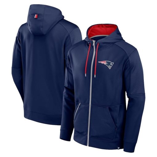 New England Patriots Fanatics Defender Full-Zip Hoodie – Navy