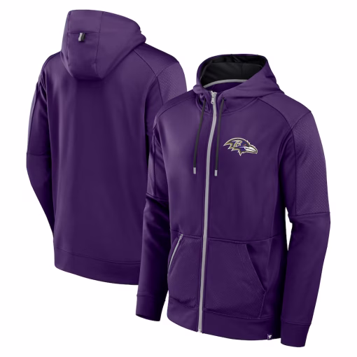 Baltimore Ravens Fanatics Defender Full-Zip Hoodie – Purple