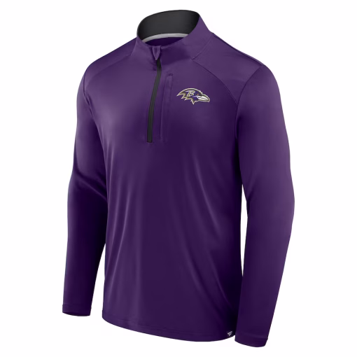 Baltimore Ravens Fanatics Defender Long Sleeve Quarter-Zip Jacket – Purple - Image 2