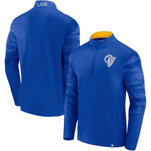 Los Angeles Rams Fanatics Ringer Quarter-Zip Jacket – Royal