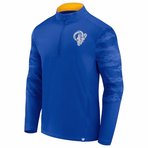 Los Angeles Rams Fanatics Ringer Quarter-Zip Jacket – Royal - Image 2