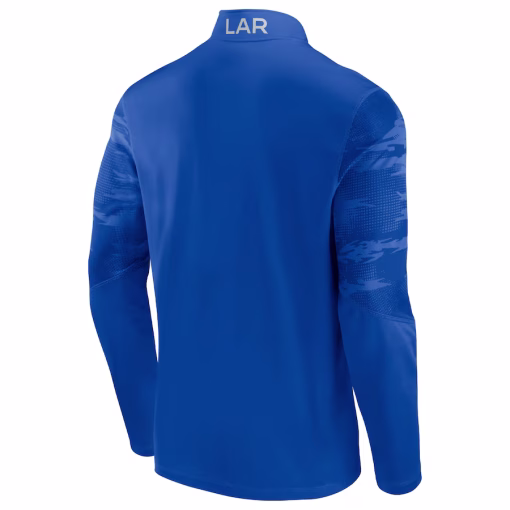 Los Angeles Rams Fanatics Ringer Quarter-Zip Jacket – Royal - Image 3