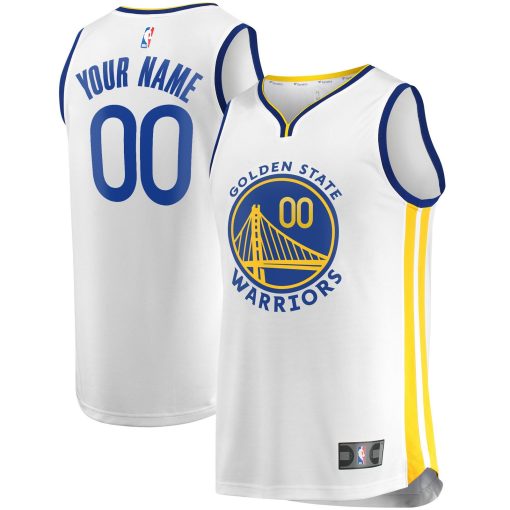 Golden State Warriors Fanatics Fast Break Custom Replica Jersey White – Association Edition