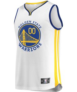 Alternative view of Golden State Warriors Fanatics Fast Break Custom Replica Jersey White – Association Edition
