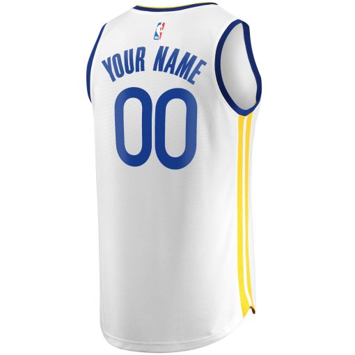 Golden State Warriors Fanatics Fast Break Custom Replica Jersey White – Association Edition - Image 3