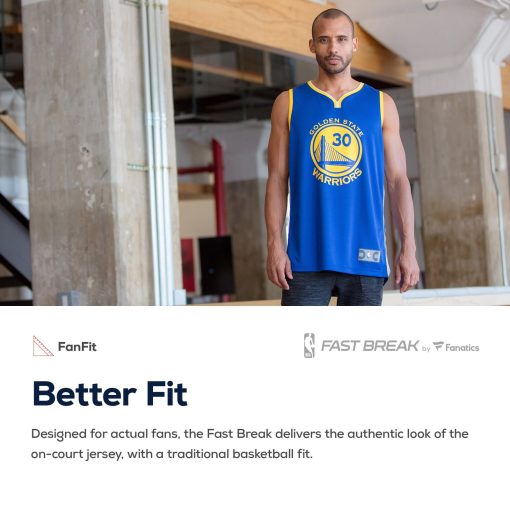 Golden State Warriors Fanatics Fast Break Custom Replica Jersey White – Association Edition - Image 4