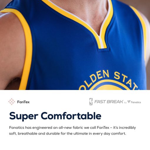 Golden State Warriors Fanatics Fast Break Custom Replica Jersey White – Association Edition - Image 6