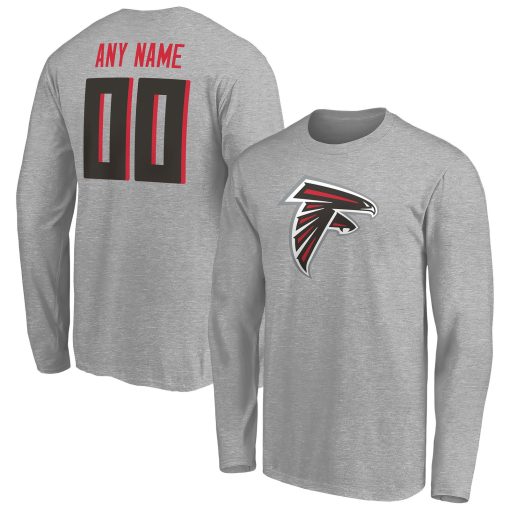 Atlanta Falcons Team Authentic Custom Long Sleeve T-Shirt – Gray