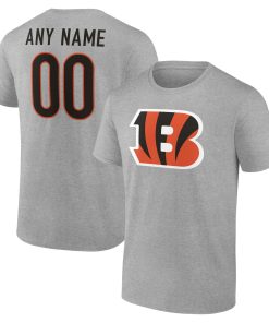 Cincinnati Bengals  Team Authentic Custom T-Shirt – Gray