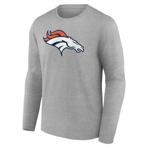 Denver Broncos  Team Authentic Custom Long Sleeve T-Shirt – Gray - Image 2