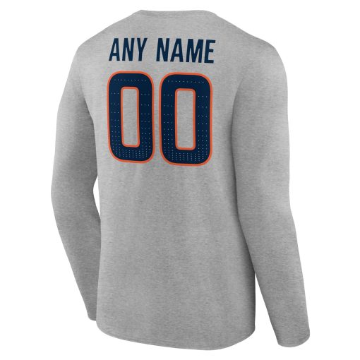 Denver Broncos  Team Authentic Custom Long Sleeve T-Shirt – Gray - Image 3