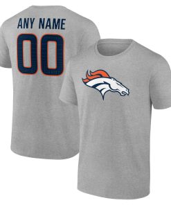 Denver Broncos  Team Authentic Custom T-Shirt – Gray