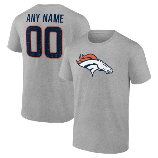 Denver Broncos  Team Authentic Custom T-Shirt – Gray