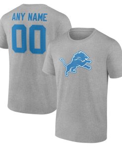 Detroit Lions  Team Authentic Custom T-Shirt – Gray