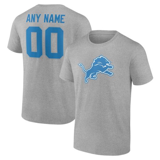 Detroit Lions  Team Authentic Custom T-Shirt – Gray