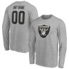 Las Vegas Raiders Team Authentic Custom Long Sleeve T-Shirt – Gray