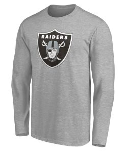 Alternative view of Las Vegas Raiders Team Authentic Custom Long Sleeve T-Shirt – Gray