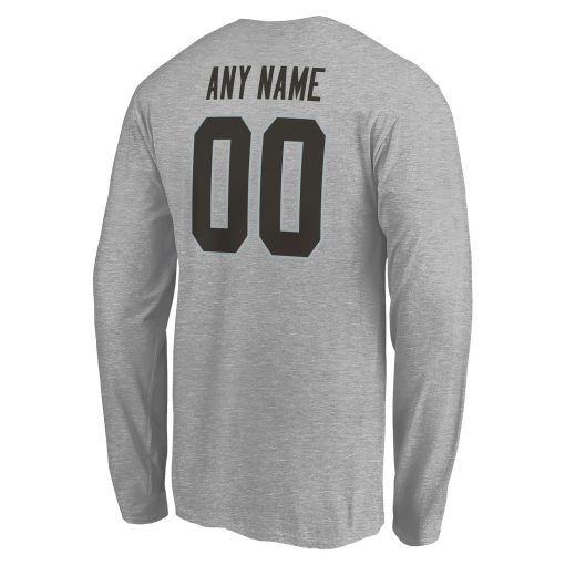 Las Vegas Raiders Team Authentic Custom Long Sleeve T-Shirt – Gray - Image 3