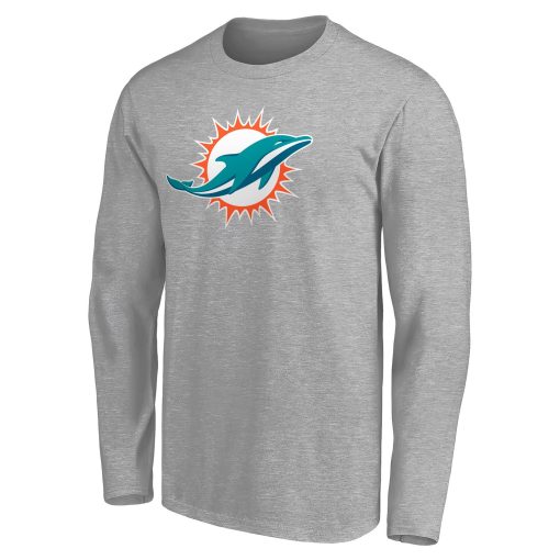 Miami Dolphins Team Authentic Custom Long Sleeve T-Shirt – Gray - Image 2