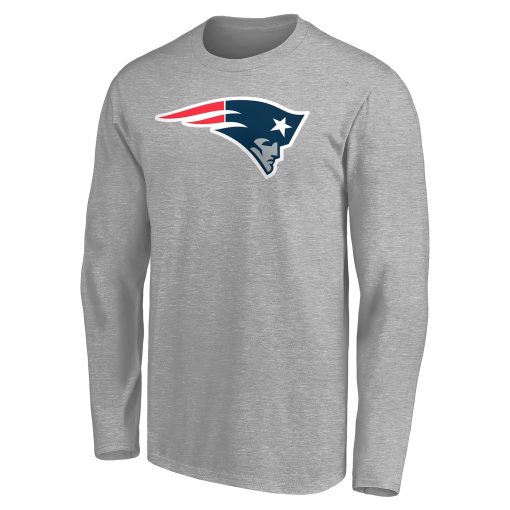 New England Patriots Team Authentic Custom Long Sleeve T-Shirt – Gray - Image 2