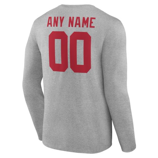 New York Giants  Team Authentic Custom Long Sleeve T-Shirt – Gray - Image 3