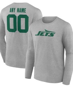 New York Jets  Team Authentic Custom Long Sleeve T-Shirt – Gray