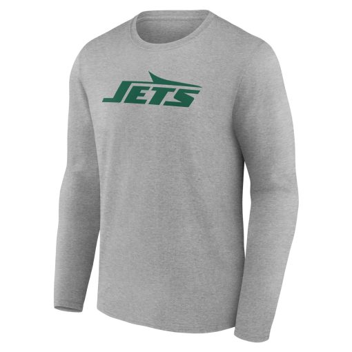 New York Jets  Team Authentic Custom Long Sleeve T-Shirt – Gray - Image 2