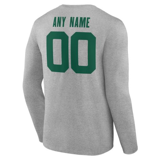 New York Jets  Team Authentic Custom Long Sleeve T-Shirt – Gray - Image 3