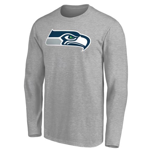Seattle Seahawks Team Authentic Custom Long Sleeve T-Shirt – Gray - Image 2