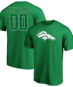 Denver Broncos Emerald Plaid Personalized Name & Number T-Shirt – Green
