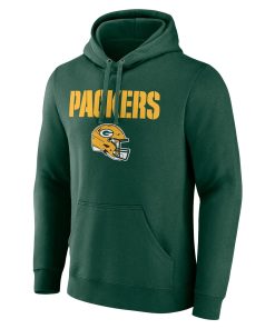 Alternative view of Green Bay Packers Personalized Name & Number Team Wordmark Pullover Hoodie – Green