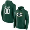 Green Bay Packers Team Authentic Personalized Name & Number Pullover Hoodie – Green