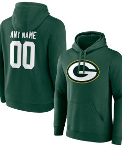 Green Bay Packers Team Authentic Personalized Name & Number Pullover Hoodie – Green