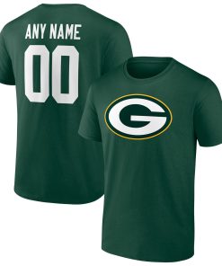 Green Bay Packers Team Authentic Personalized Name & Number T-Shirt – Green