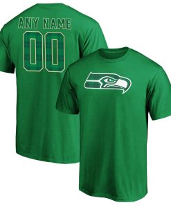 Seattle Seahawks Emerald Plaid Personalized Name & Number T-Shirt – Green