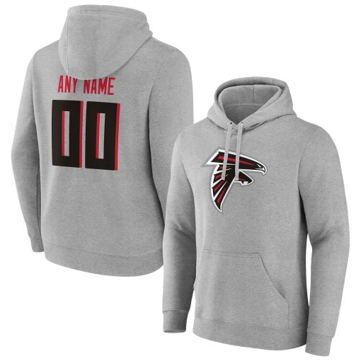 Atlanta Falcons Team Authentic Custom Pullover Hoodie – Heathered Gray