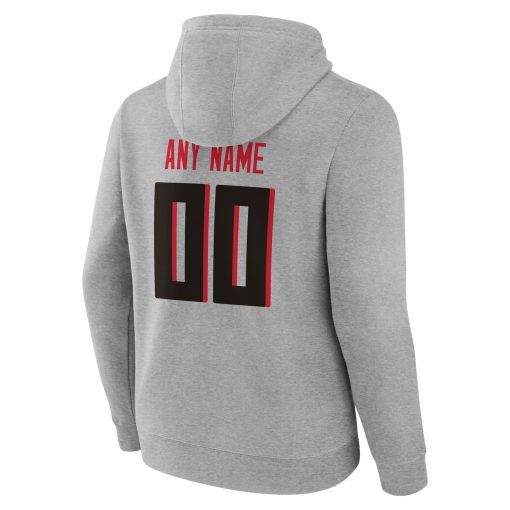 Atlanta Falcons Team Authentic Custom Pullover Hoodie – Heathered Gray - Image 3
