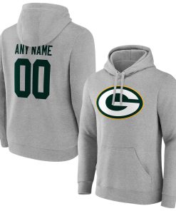 Green Bay Packers Team Authentic Custom Pullover Hoodie – Heathered Gray
