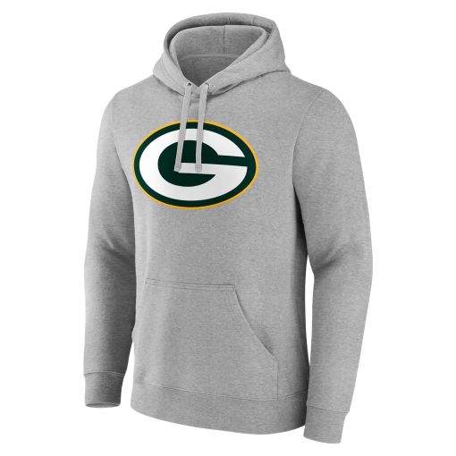 Green Bay Packers Team Authentic Custom Pullover Hoodie – Heathered Gray - Image 2