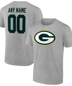 Green Bay Packers Team Authentic Custom T-Shirt – Heathered Gray