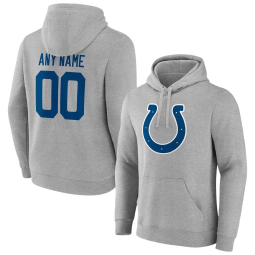 Indianapolis Colts Team Authentic Custom Pullover Hoodie – Heathered Gray