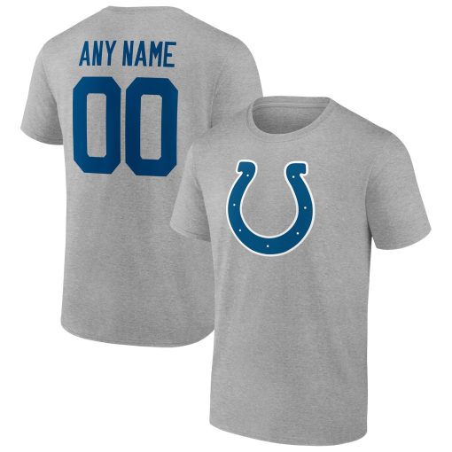 Indianapolis Colts Team Authentic Custom T-Shirt – Heathered Gray