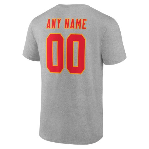 Kansas City Chiefs Team Authentic Custom T-Shirt – Heathered Gray - Image 3