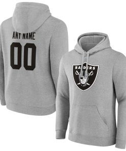 Las Vegas Raiders Team Authentic Custom Pullover Hoodie – Heathered Gray