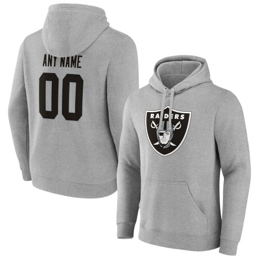 Las Vegas Raiders Team Authentic Custom Pullover Hoodie – Heathered Gray