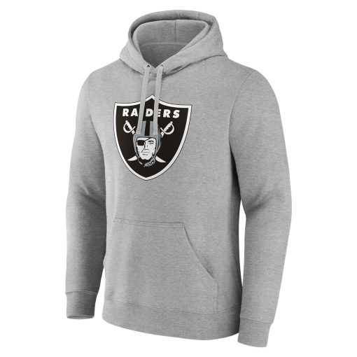 Las Vegas Raiders Team Authentic Custom Pullover Hoodie – Heathered Gray - Image 2
